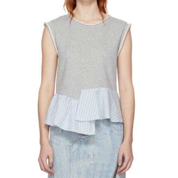 3.1 Phillip Lim Grey French Terry Combo Tank Top Size S/P - Picture 1 of 7